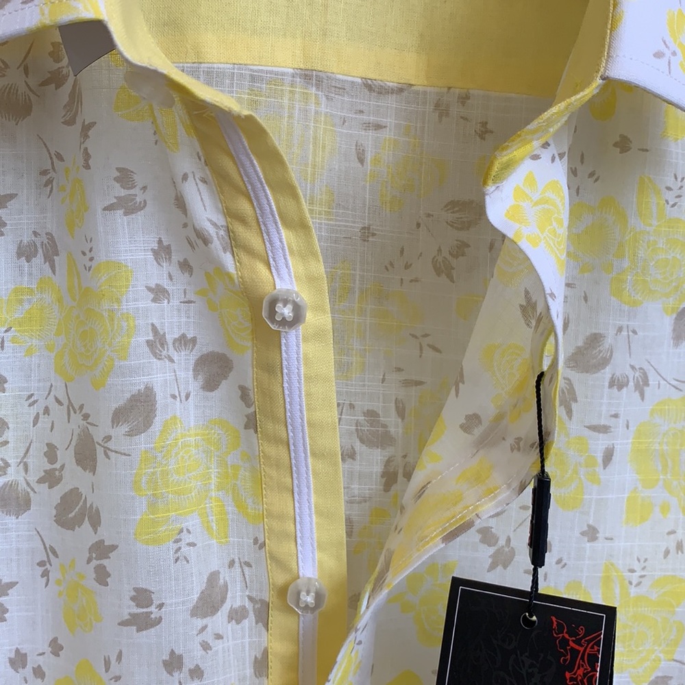 NEW! PALM BEACH HIGH END & PERFECT LOOK!! FAB LINEN FLOWERED BLOUSE…NWT & MINT❣️ - Picture 6 of 13